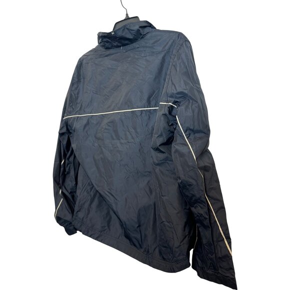 Vintage Abercrombie & Fitch Gym Issue 92 Mens Jacket L Navy Nylon Half-Zip Retro - Picture 2 of 5